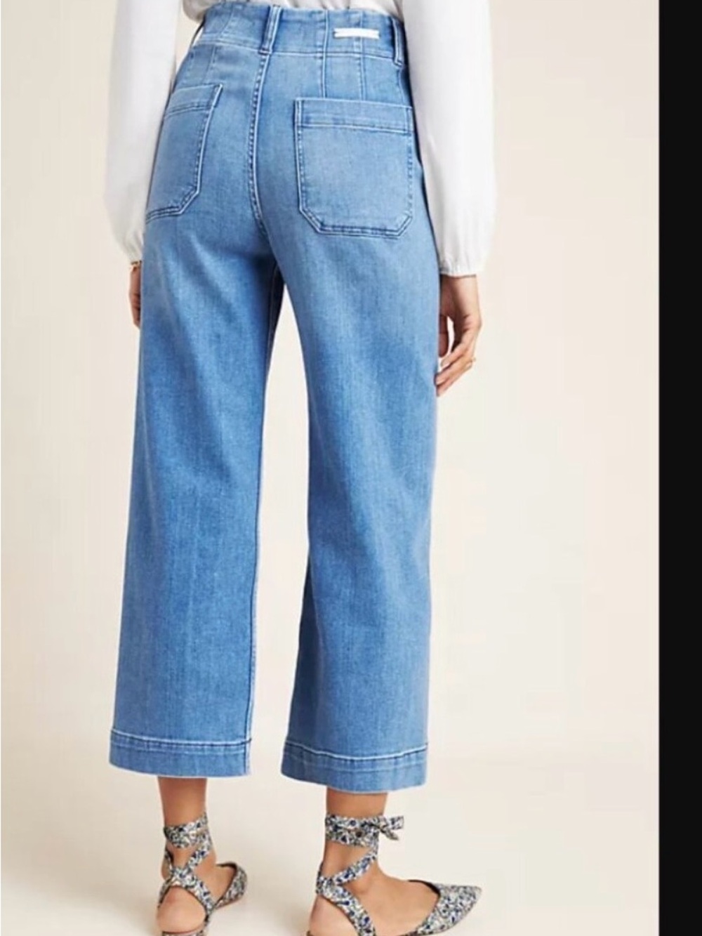 Antropologie Pilcro The Skipper Wide-Leg Crop Jeans Light Blue Wash  Size 31